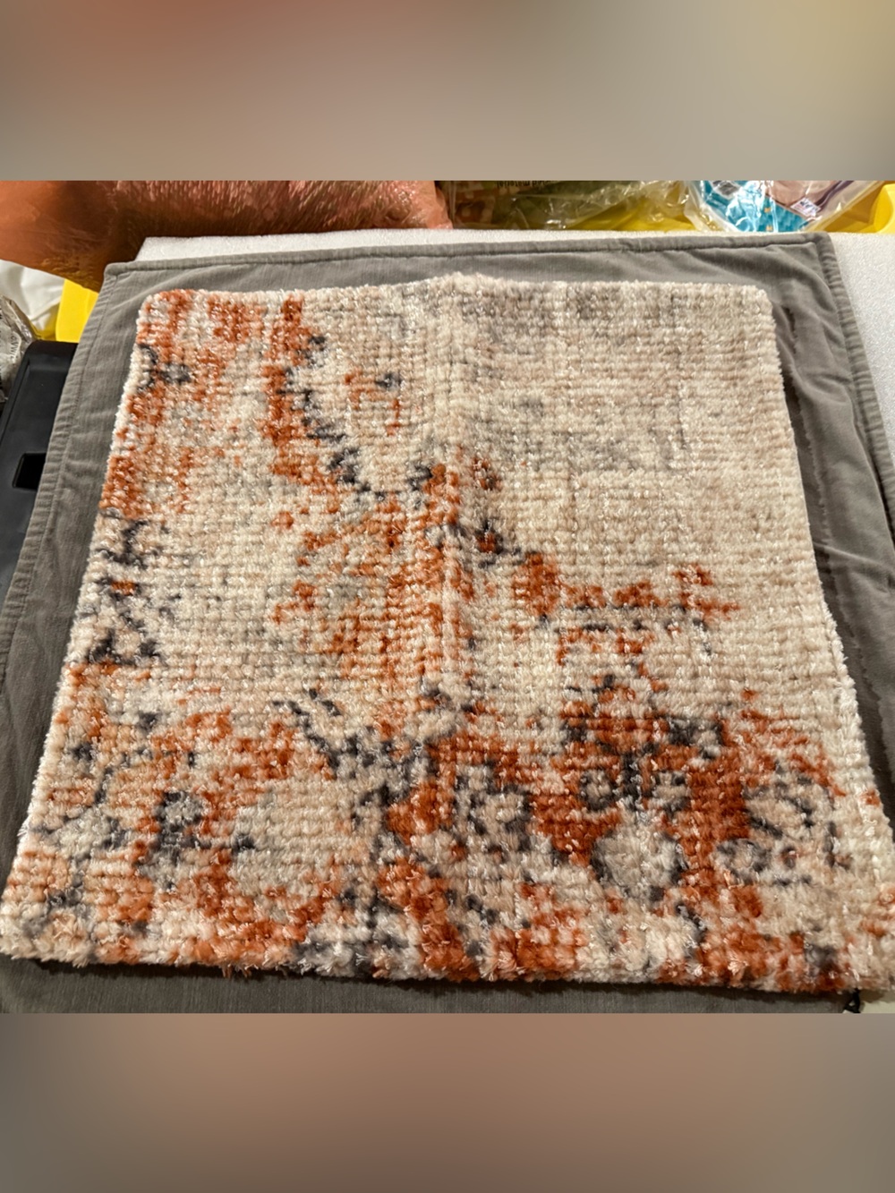 New West Elm Wool Fading Rug Pillow Cover, Copper/Rust, 20” #3